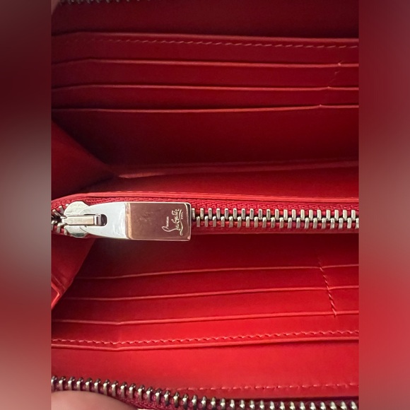Christian Louboutin Stud Spike Zipper Pink Wallet Authentic - EUC - Picture 5 of 16